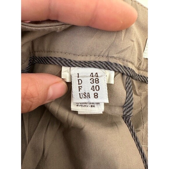 Brunello Cucinelli Controllo V Brown Straight Leg Dress Pants Cotton Women's 8 - Picture 7 of 9